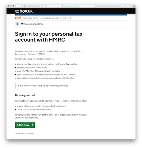 Personal Tax Account