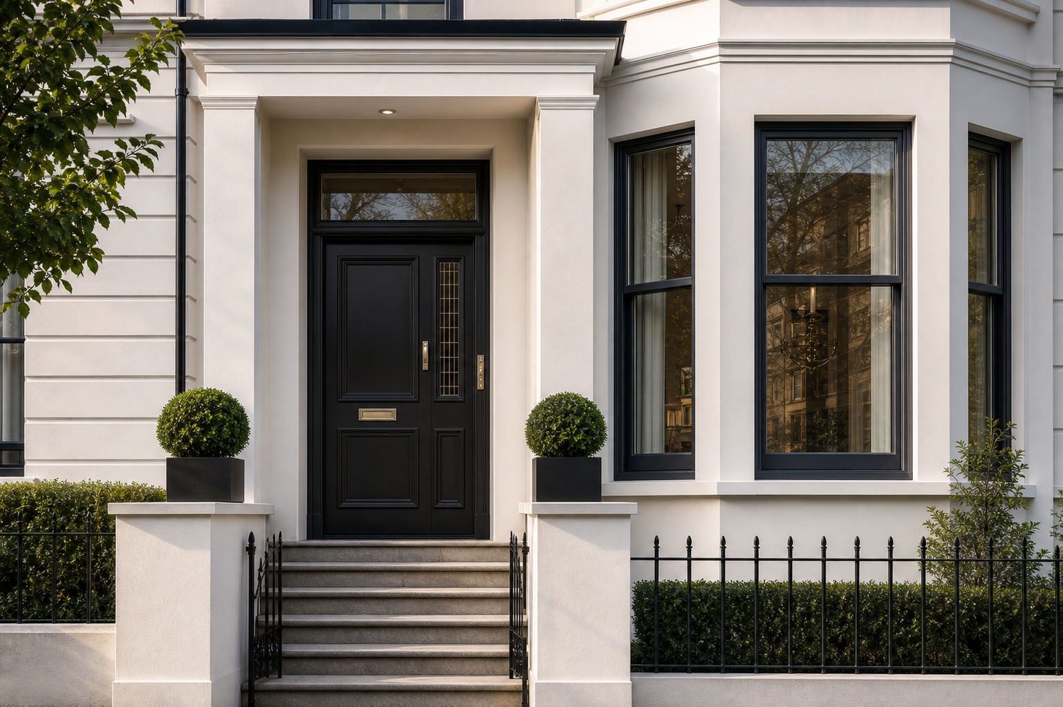 Modern White London Townhouse With Landscape