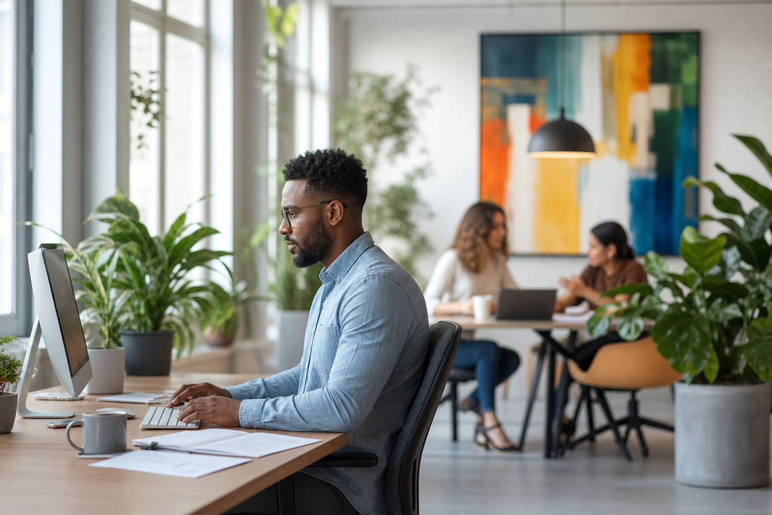 Payroll Clerk in Modern Office