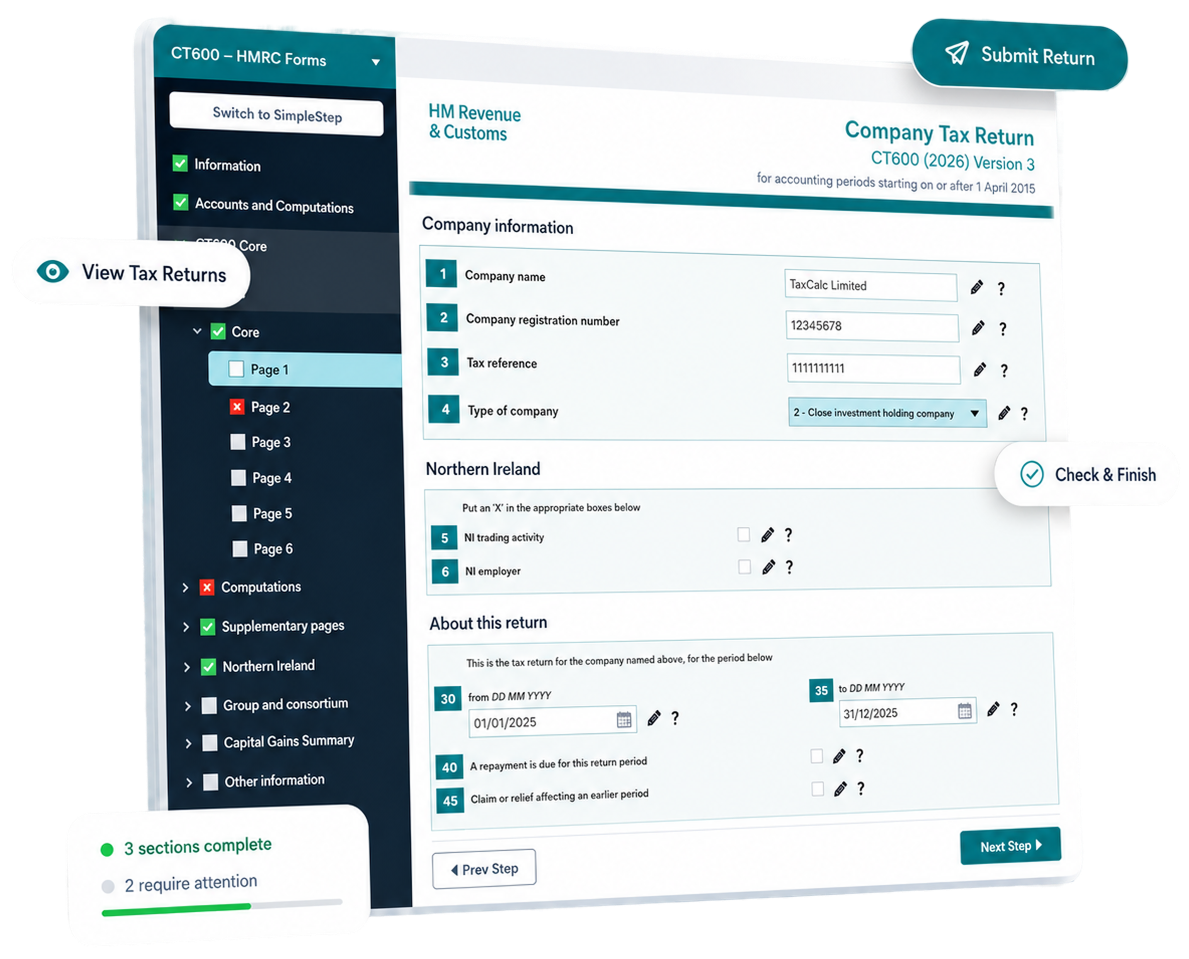 TaxCalc - Company Tax Return
