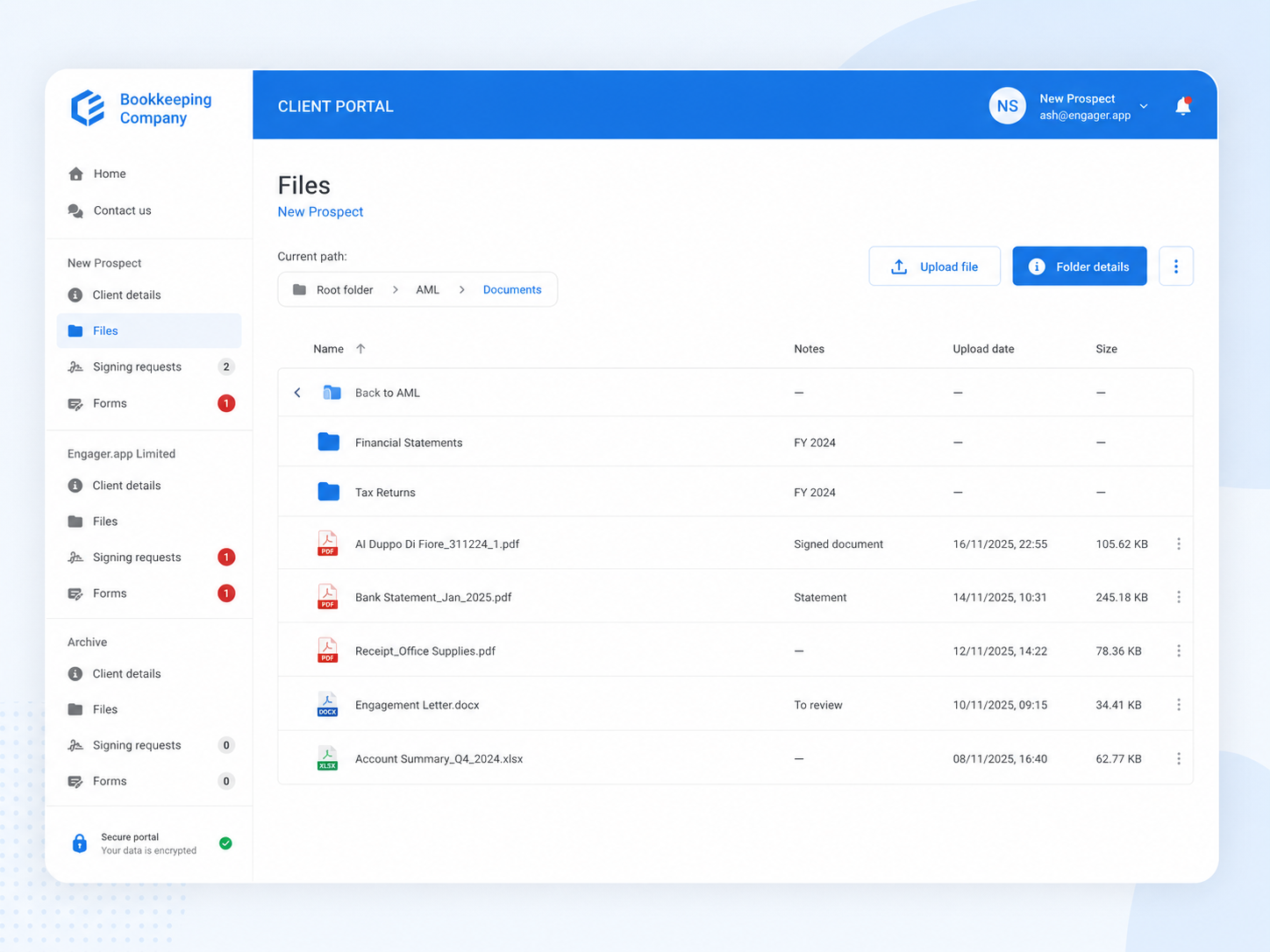 Engager Client Portal