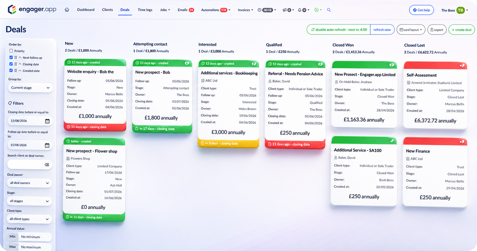 Engager Sales Board