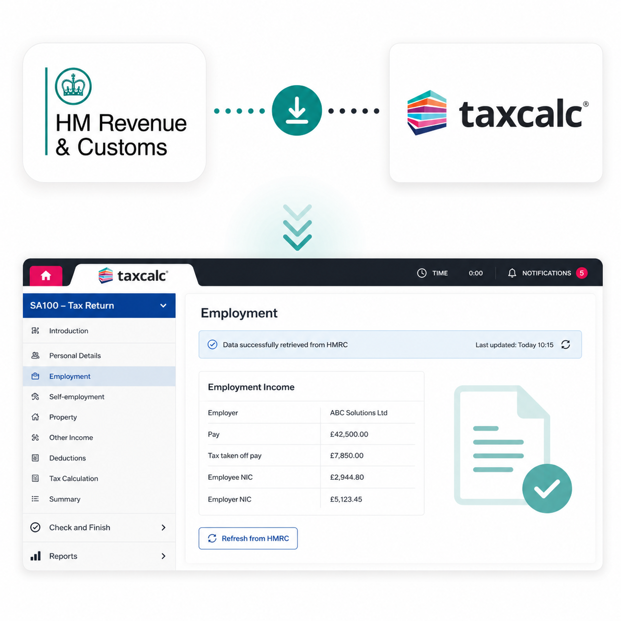 HMRC and TaxCalc Integration