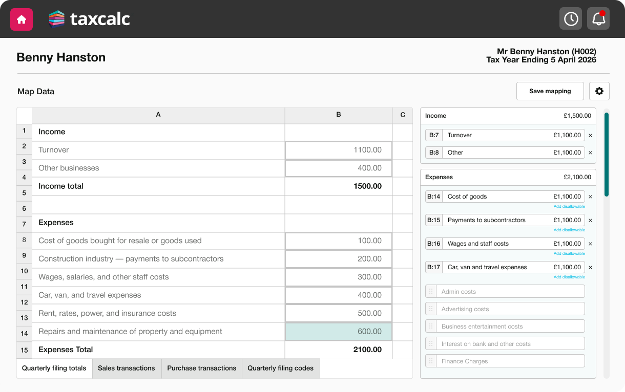 TaxCalc - MTD IT Quarterly Filer Image
