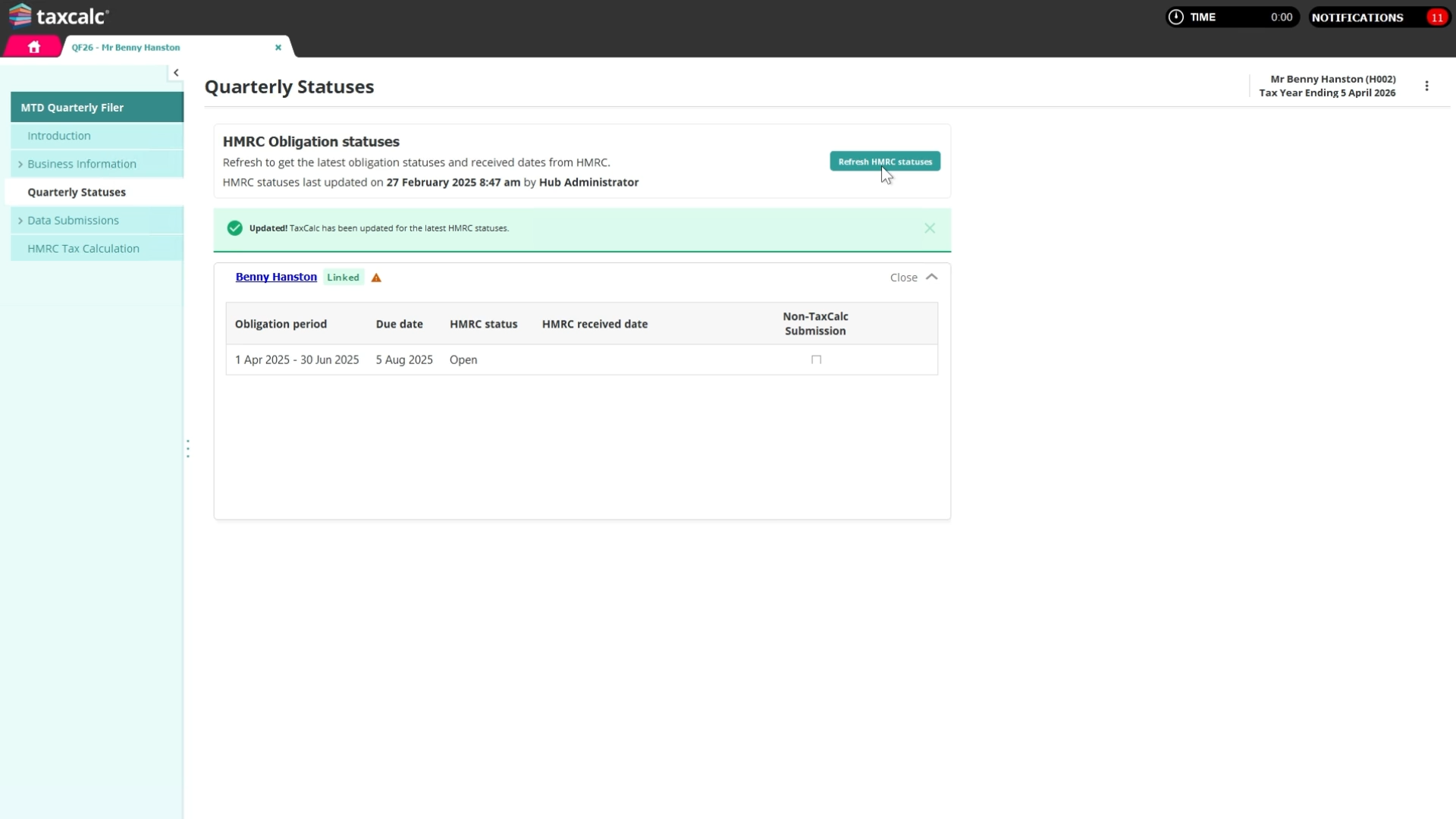 MTD Quarterly Filer -HMRC Linked