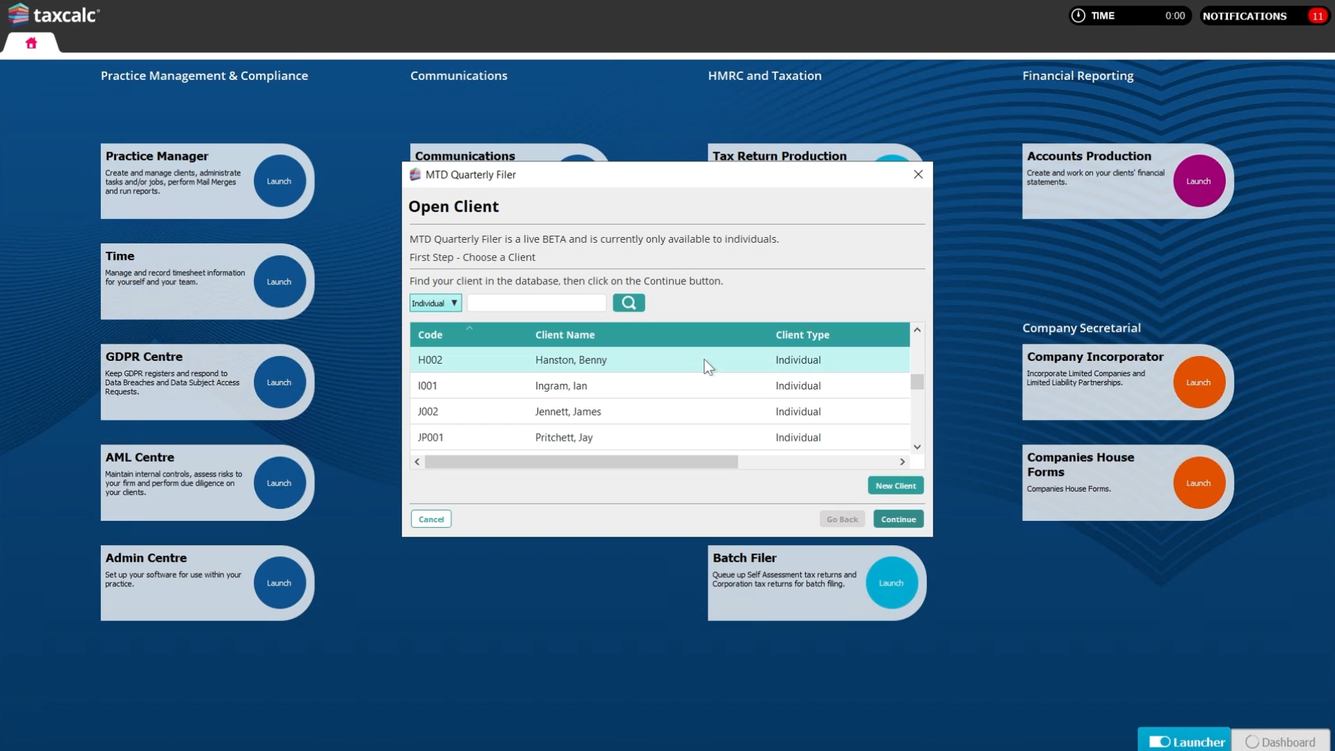 MTD Quarterly Filer -Multi Client View