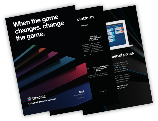 TaxCalc 2019 product brochure