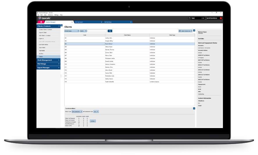 TaxCalc Practice Manager