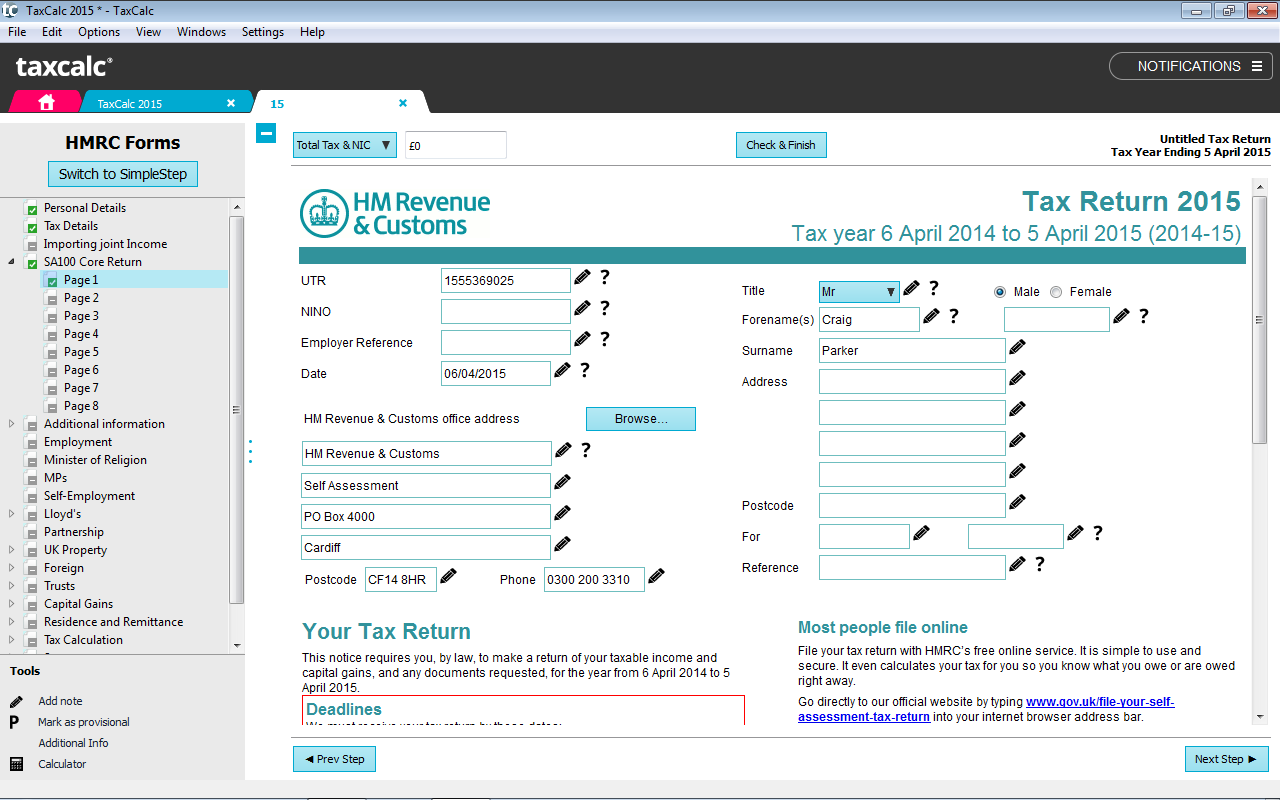 Child Benefit Update Form HMRC Forms mode displays a facsimile form for fast direct entry.